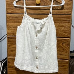 White Arizona button down babydoll tank